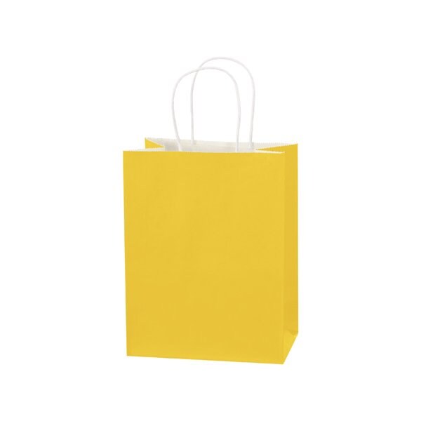 Bsc Preferred 8 x 4-1/2 x 10 1/4'' Buttercup Tinted Shopping Bags, 250PK BUY00443026 - main